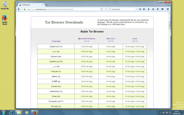 Downloading Tor Browser