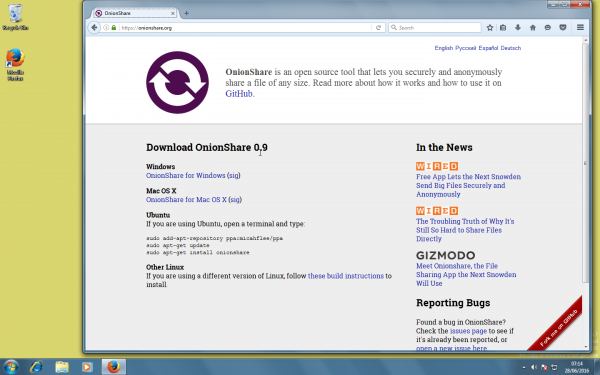 OnionShare Home Page